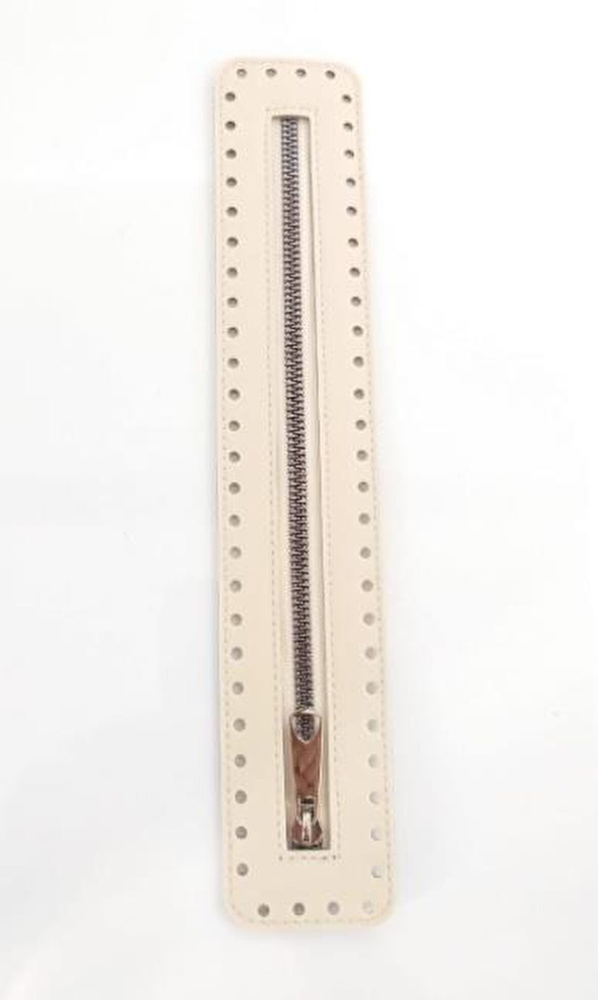 Derili Fermuar Yeni Model Krem 30 cm Gümüş