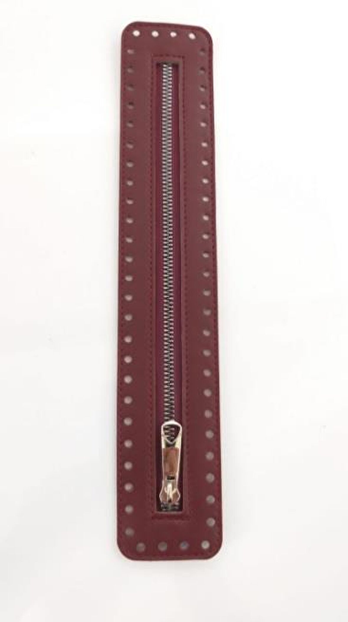 Derili Fermuar Yeni Model Bordo 30 cm Gümüş