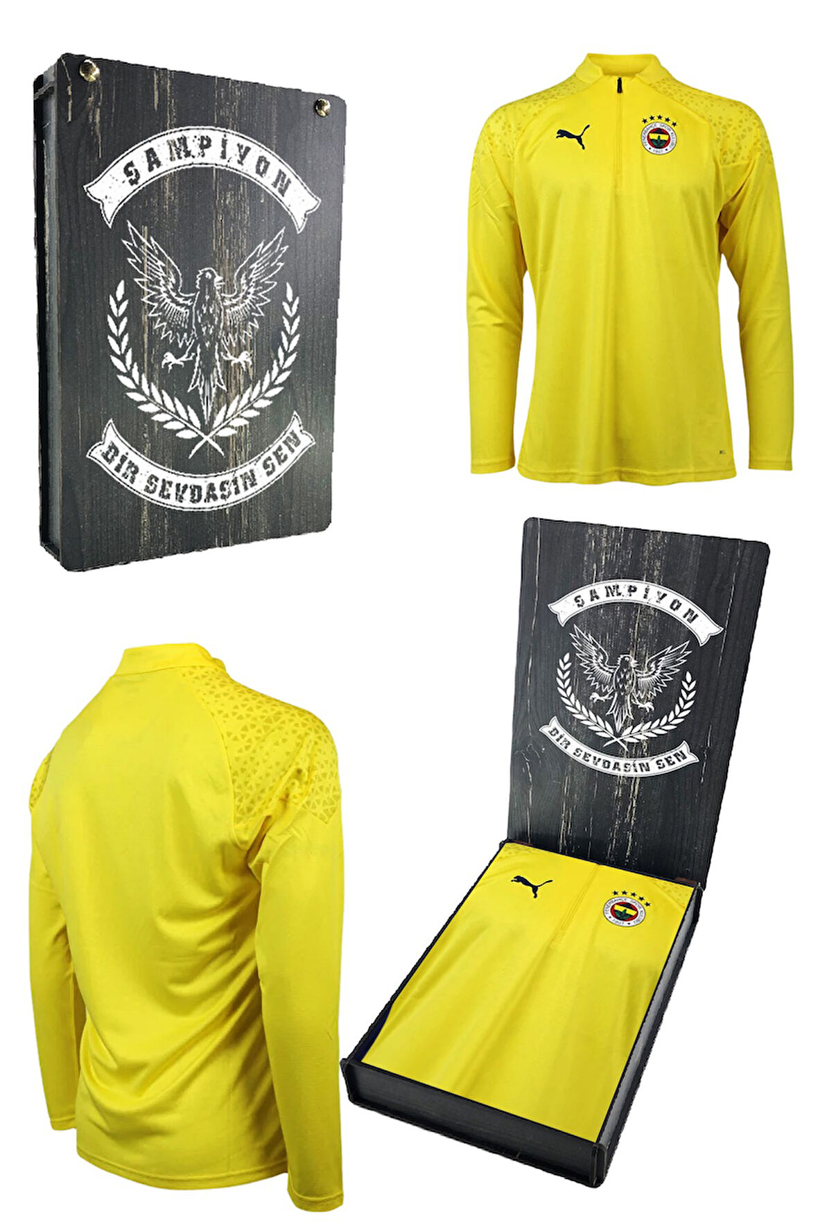 Fenerbahçe Orijinal Lisanslı 23/24 A Takım Lazer Kutulu Futbolcu Yarım Fermuar Sweat