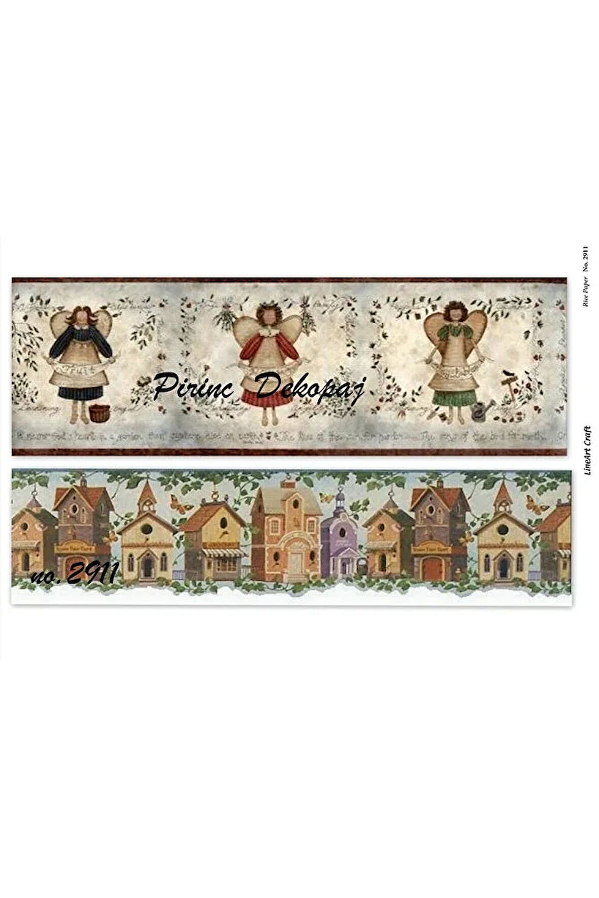 2911 Cottage, Farm, Vintage Desenli Pirinç Dekopaj