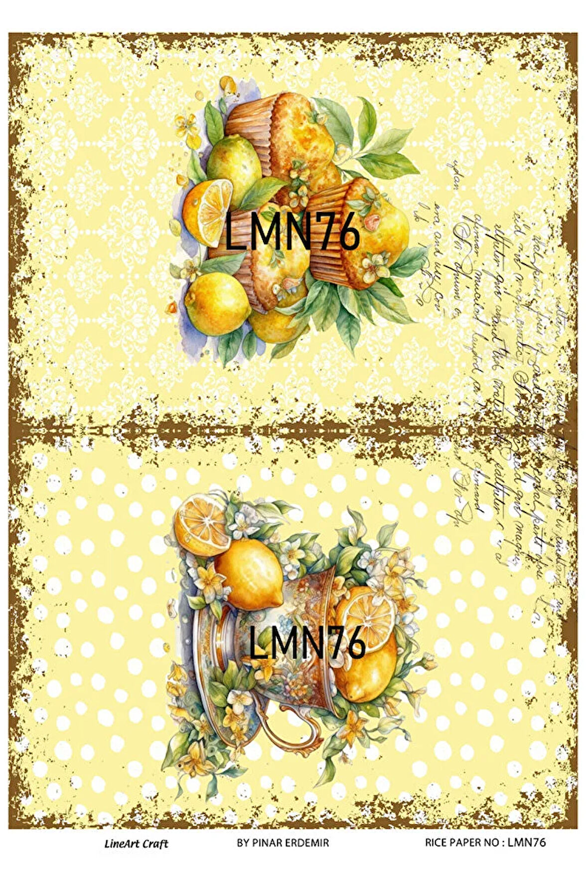 Limon Serisi LMN76 Limon Desenli Pirinç Dekopaj 30*42 cm
