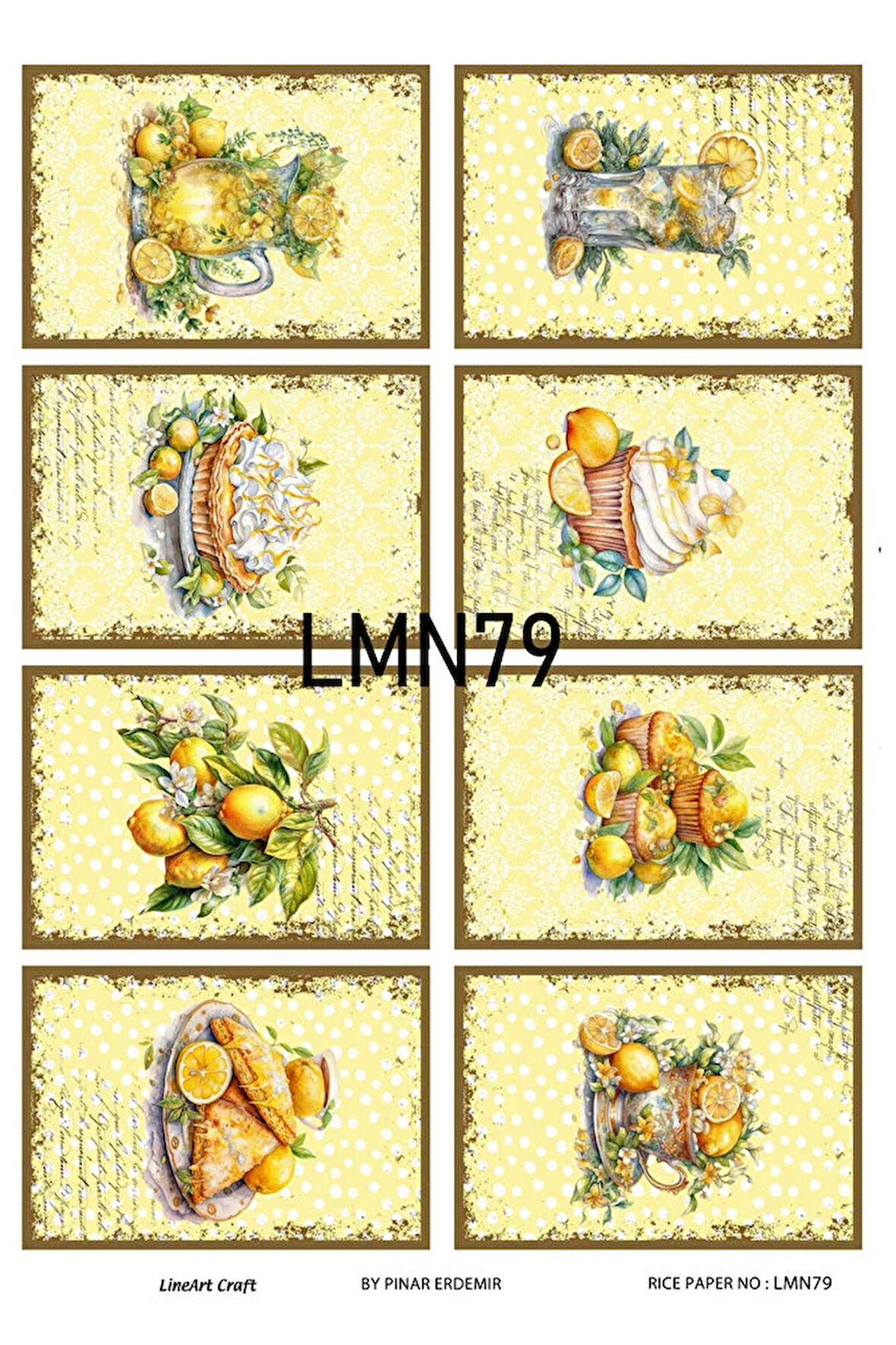 Limon Serisi LMN79 Limon Desenli Pirinç Dekopaj 30*42 cm