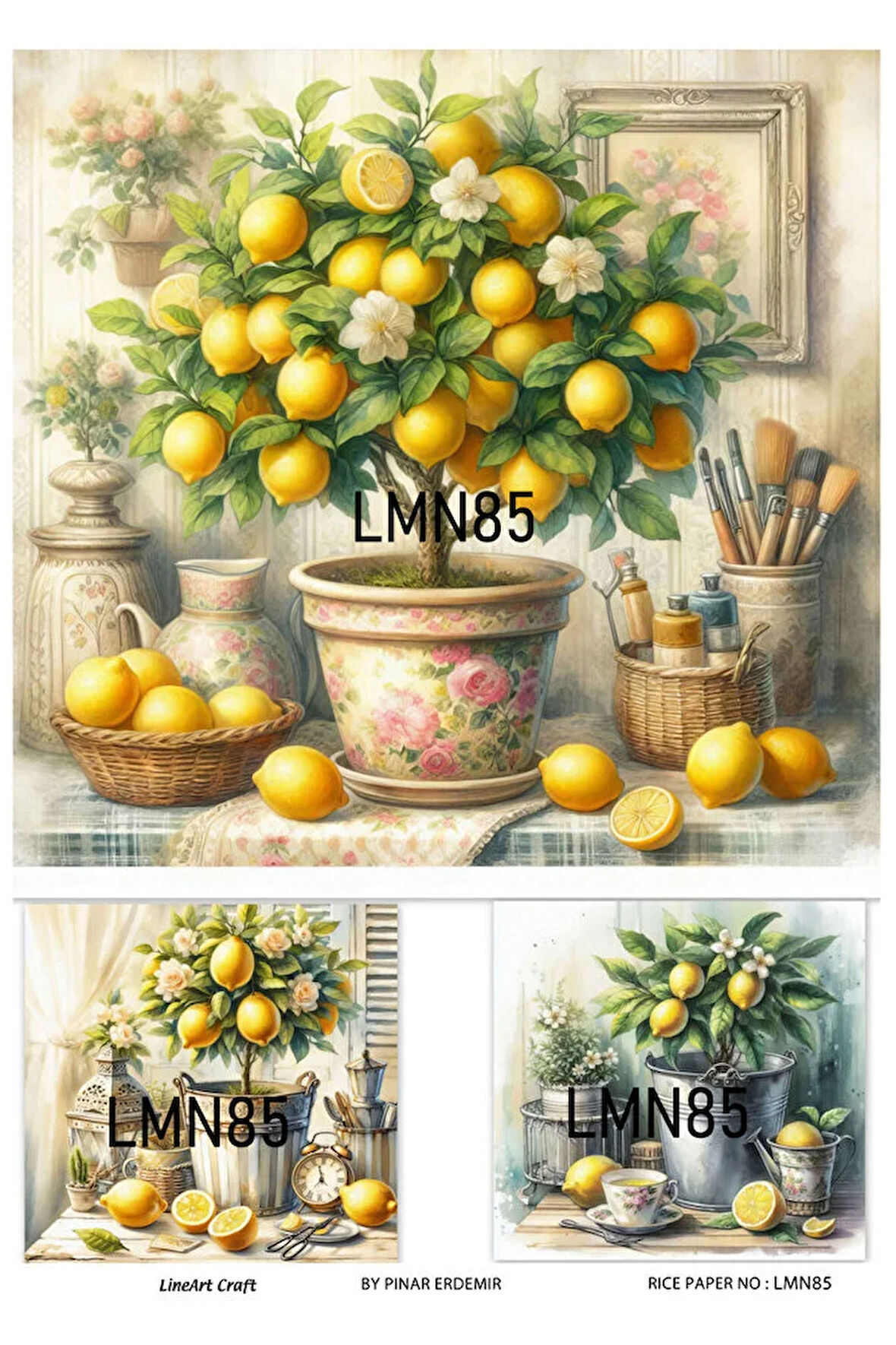 Limon Serisi LMN85 Limon Desenli Pirinç Dekopaj 30*42 cm