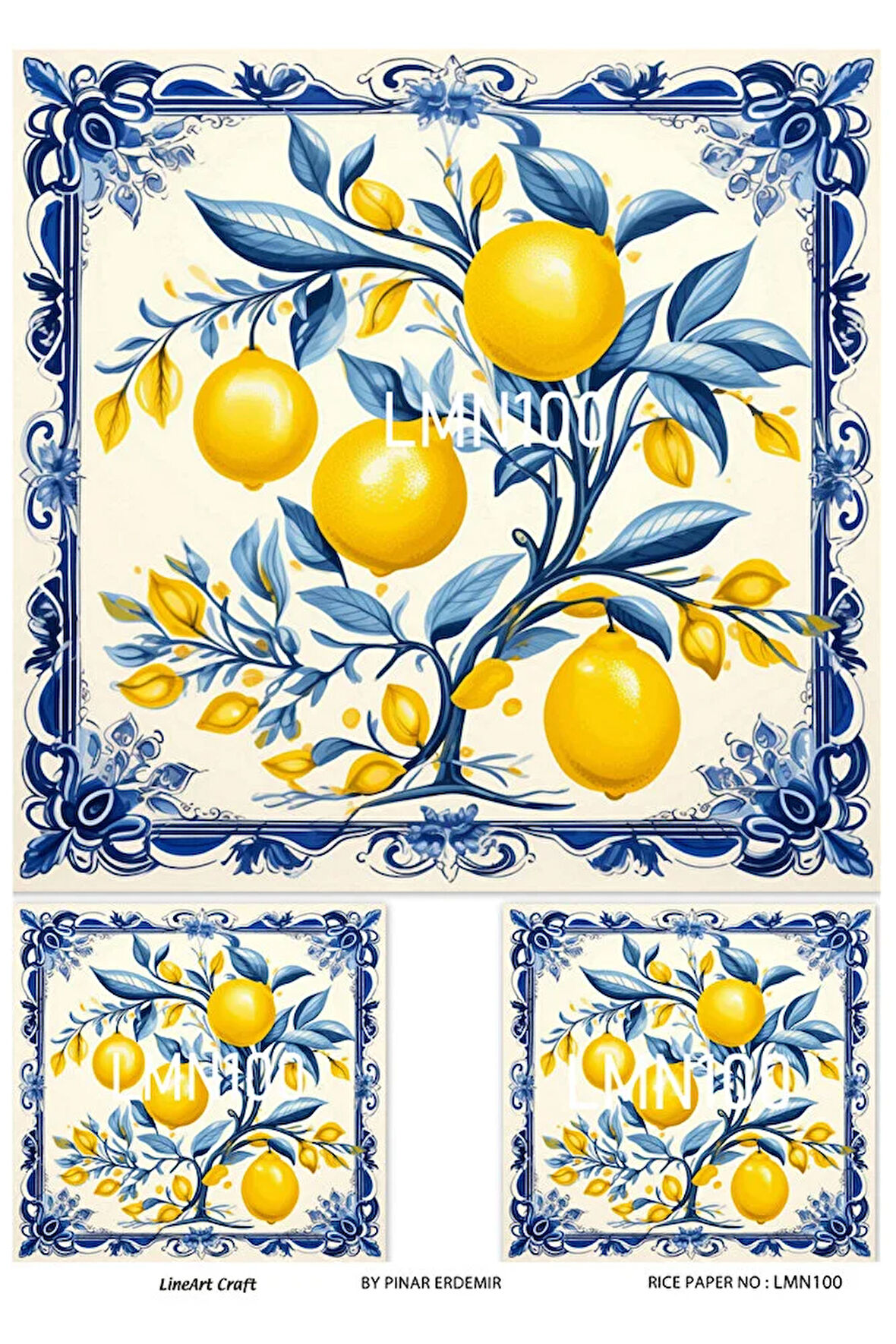 Limon Serisi LMN100 Limon Desenli Pirinç Dekopaj 30*42 cm