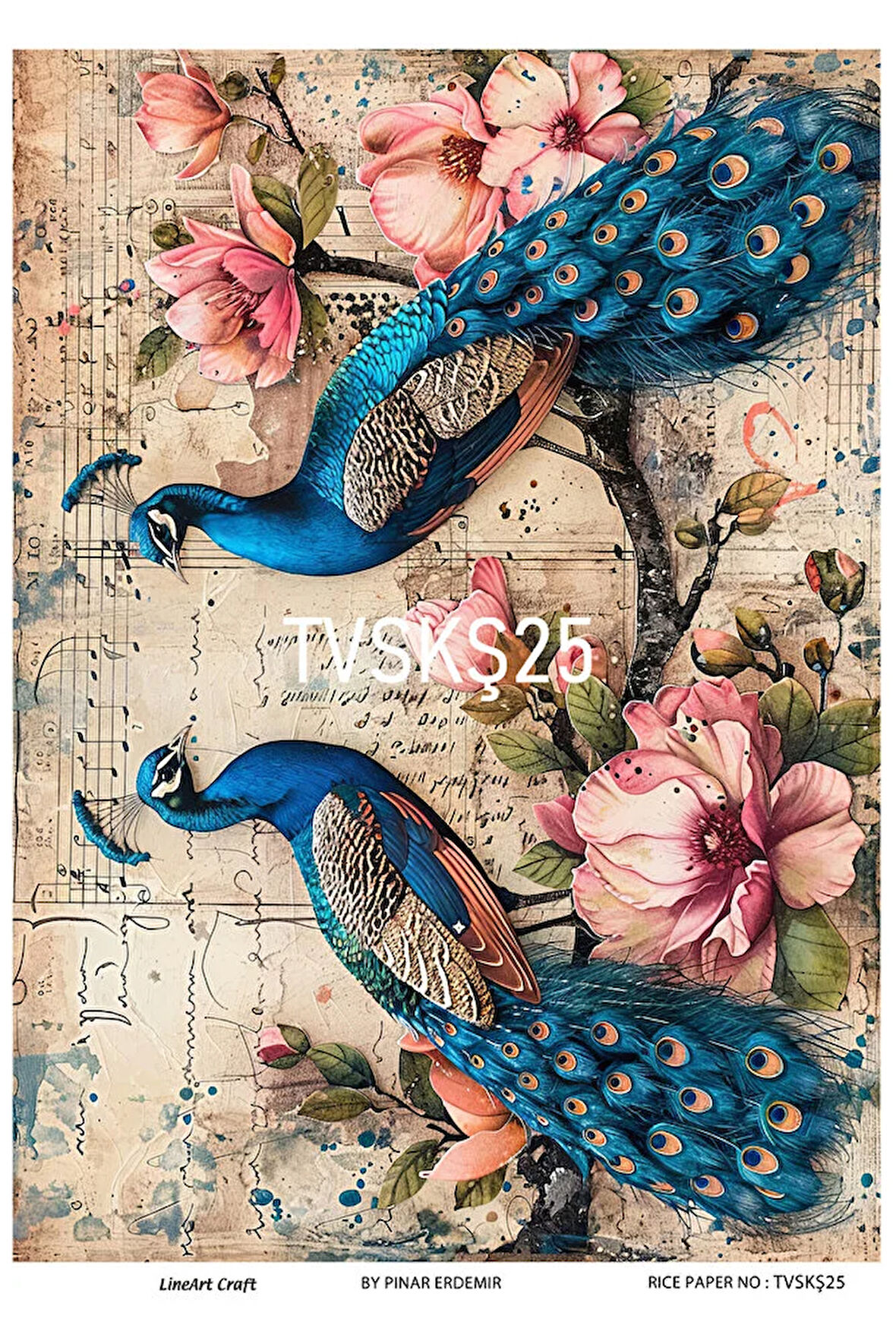 Tavuskuşu Serisi TVSKŞ25 Pirinç Dekopaj 30*42 cm