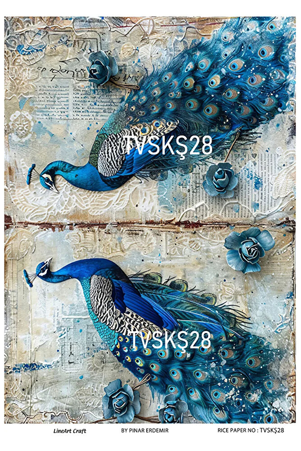 Tavuskuşu Serisi TVSKŞ28 Pirinç Dekopaj 30*42 cm