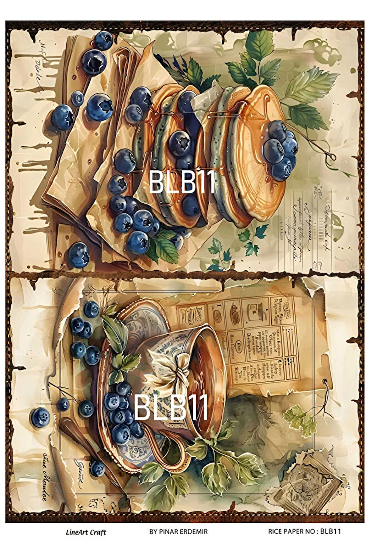 Blueberry Serisi BLB11 Pirinç Dekopaj 30*42 cm