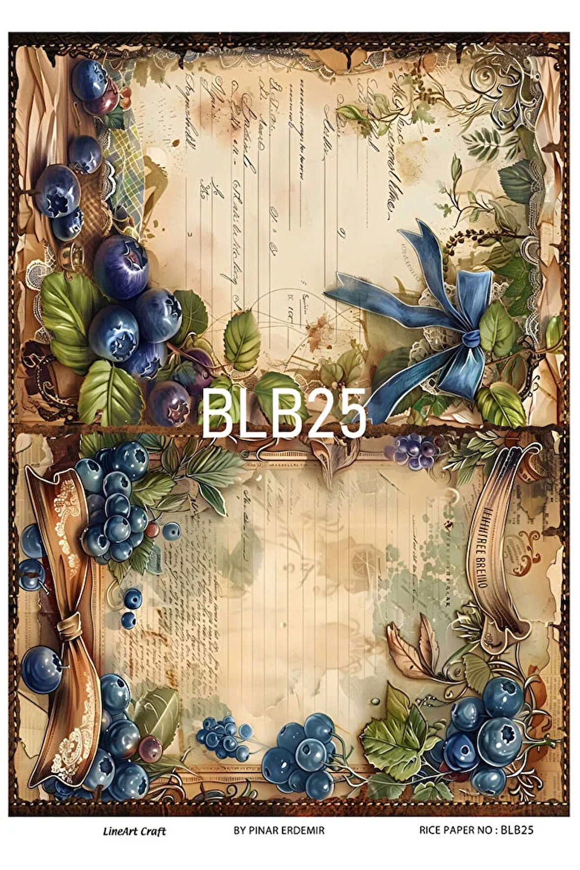 Blueberry Serisi BLB25 Pirinç Dekopaj 30*42 cm