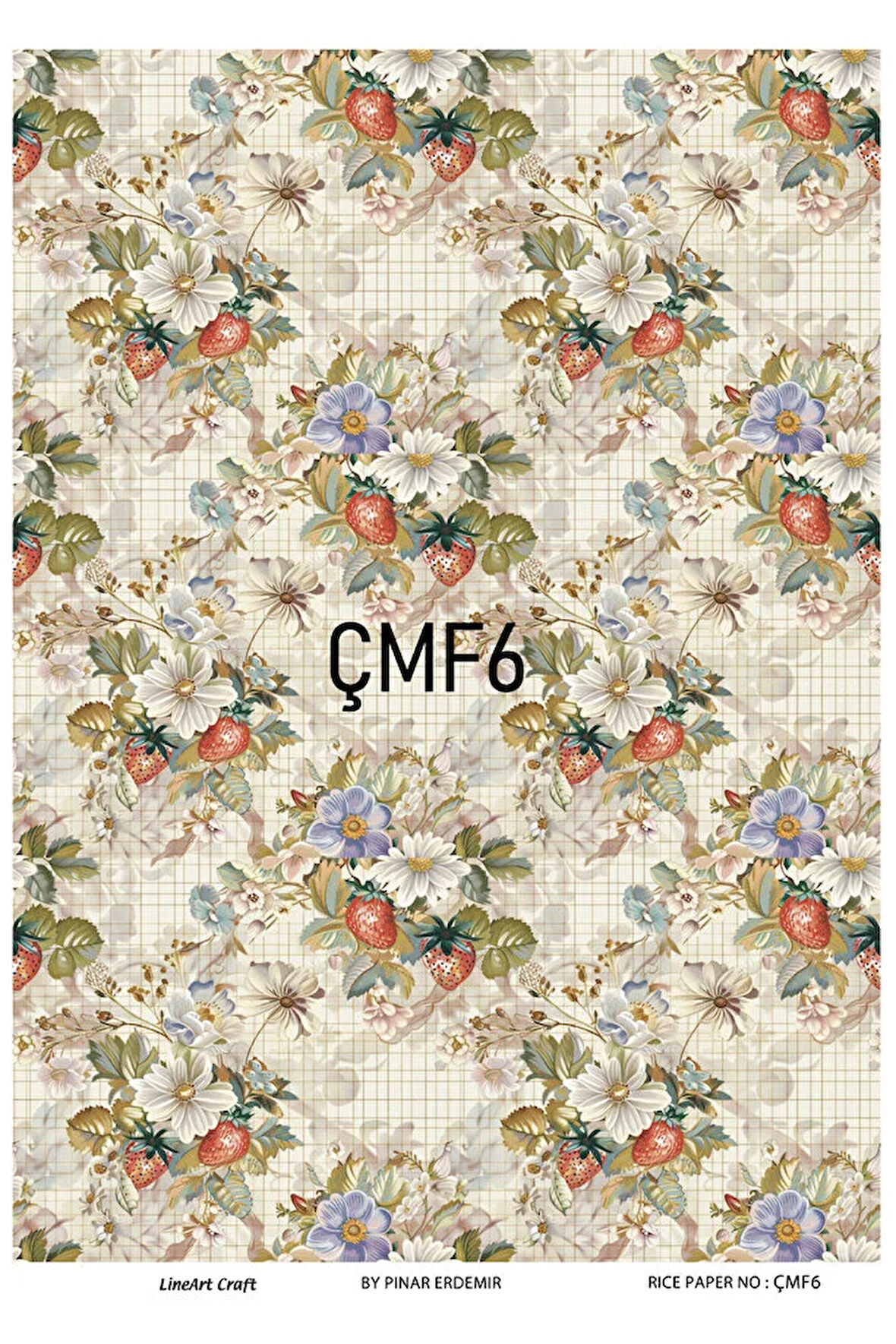 Çilek Serisi ÇMF6 Pirinç Dekopaj 30*42 cm