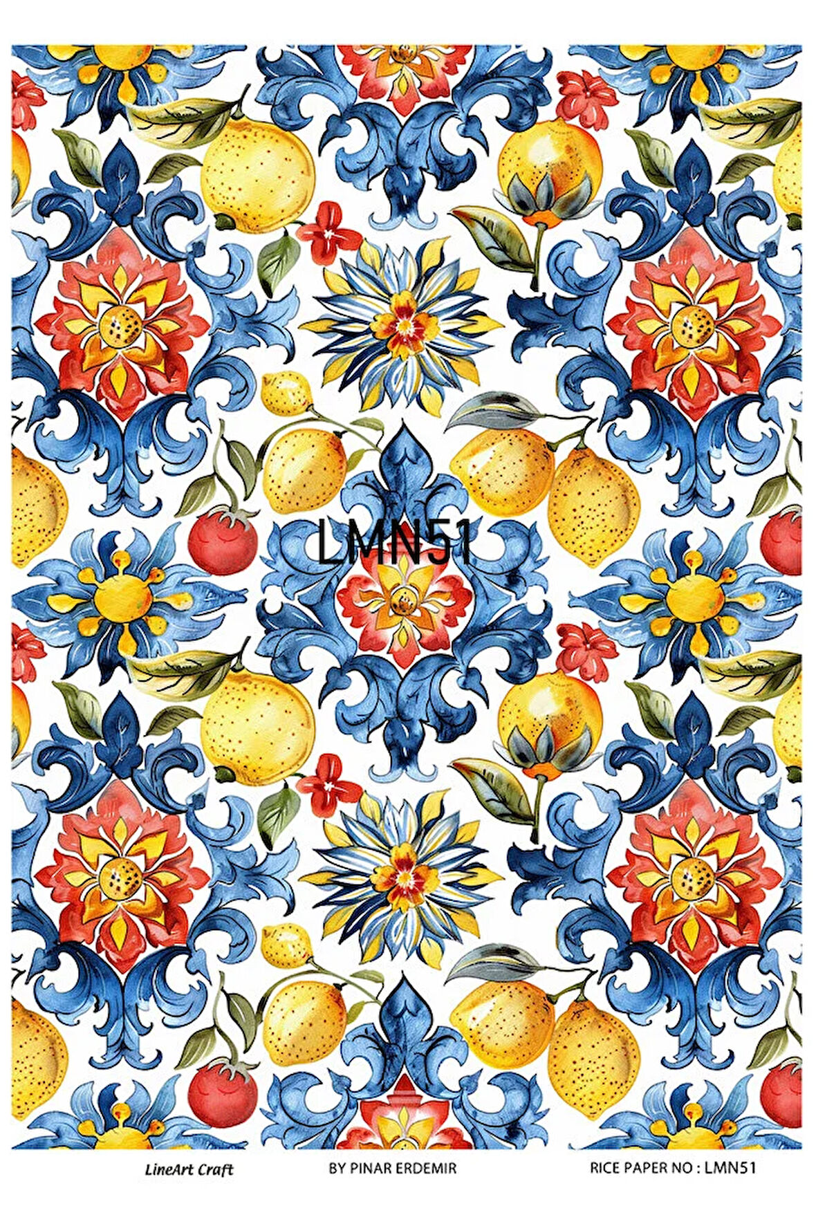Limon Serisi LMN51 Limon Desenli Pirinç Dekopaj 30*42 cm