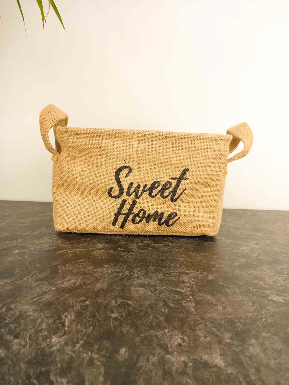 Sweet Home Jüt Hasır Ev Düzenleyici Mutfak Banyo Salon Sepeti Katlanır Sıvı Korumalı Orta