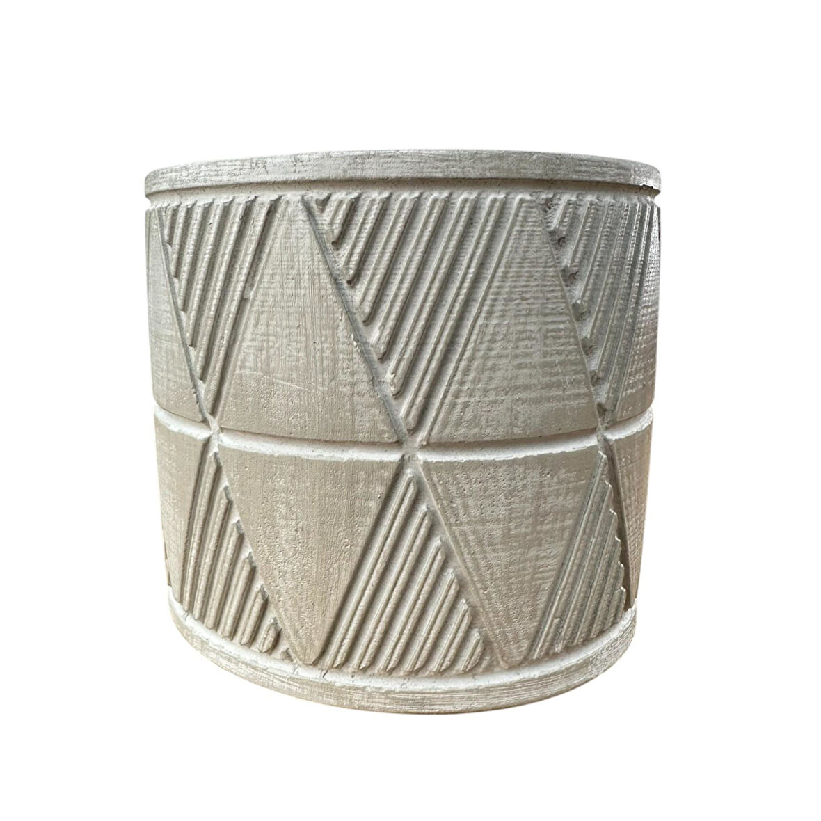 Bitki Tasarımı Ev dekorasyon Bej Piramit Beton Saksı Çiçeklik Saksılık