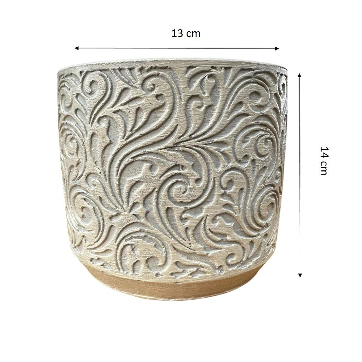 Bitki Tasarımı Ev dekorasyon Bej Çiçek Desen Beton Saksı Çiçeklik Saksılık