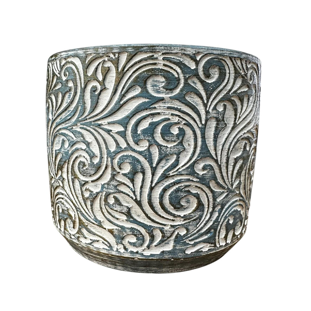 Bitki Tasarımı Ev dekorasyon Mavi Eskitme Çiçek Desen Beton Saksı Çiçeklik Saksılık