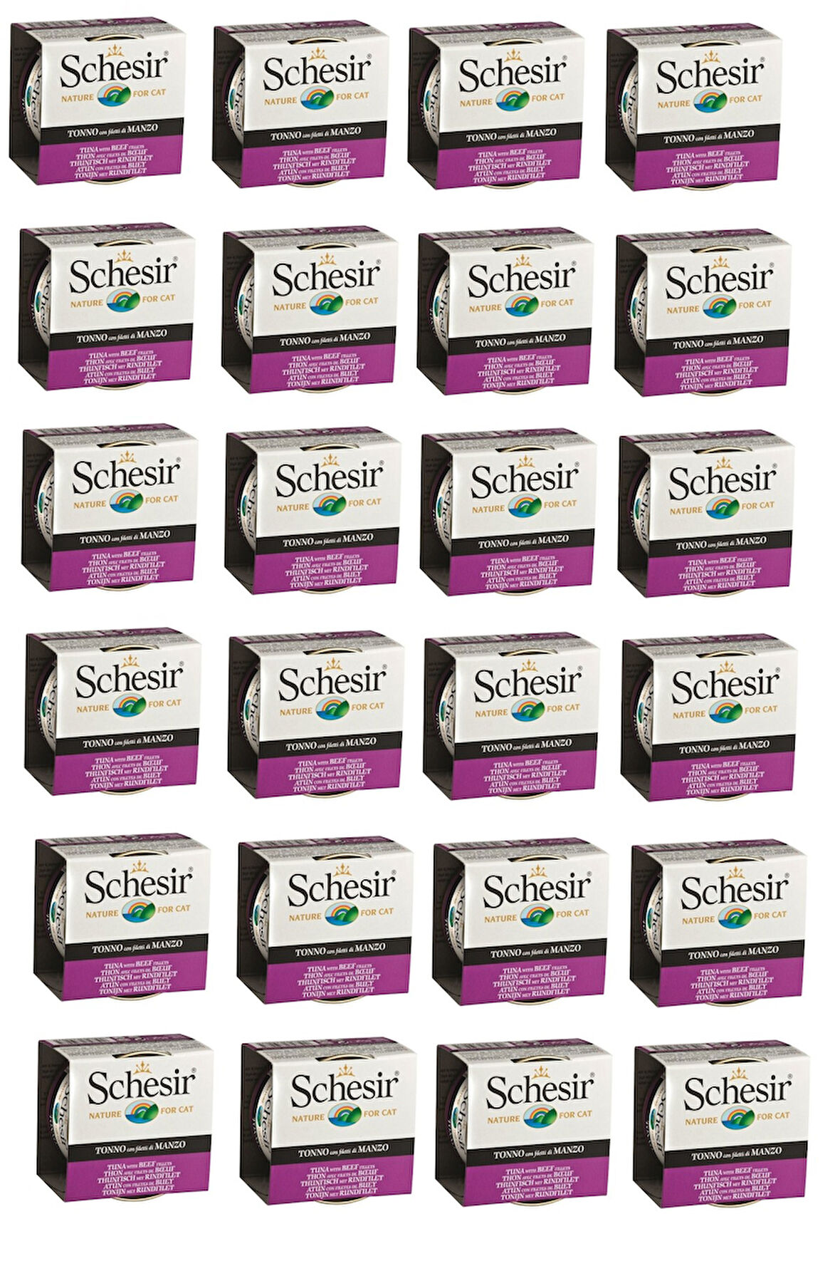 Schesir Ton ve Sığır Etli Kedi Konservesi 85 Gr. X 24 Adet