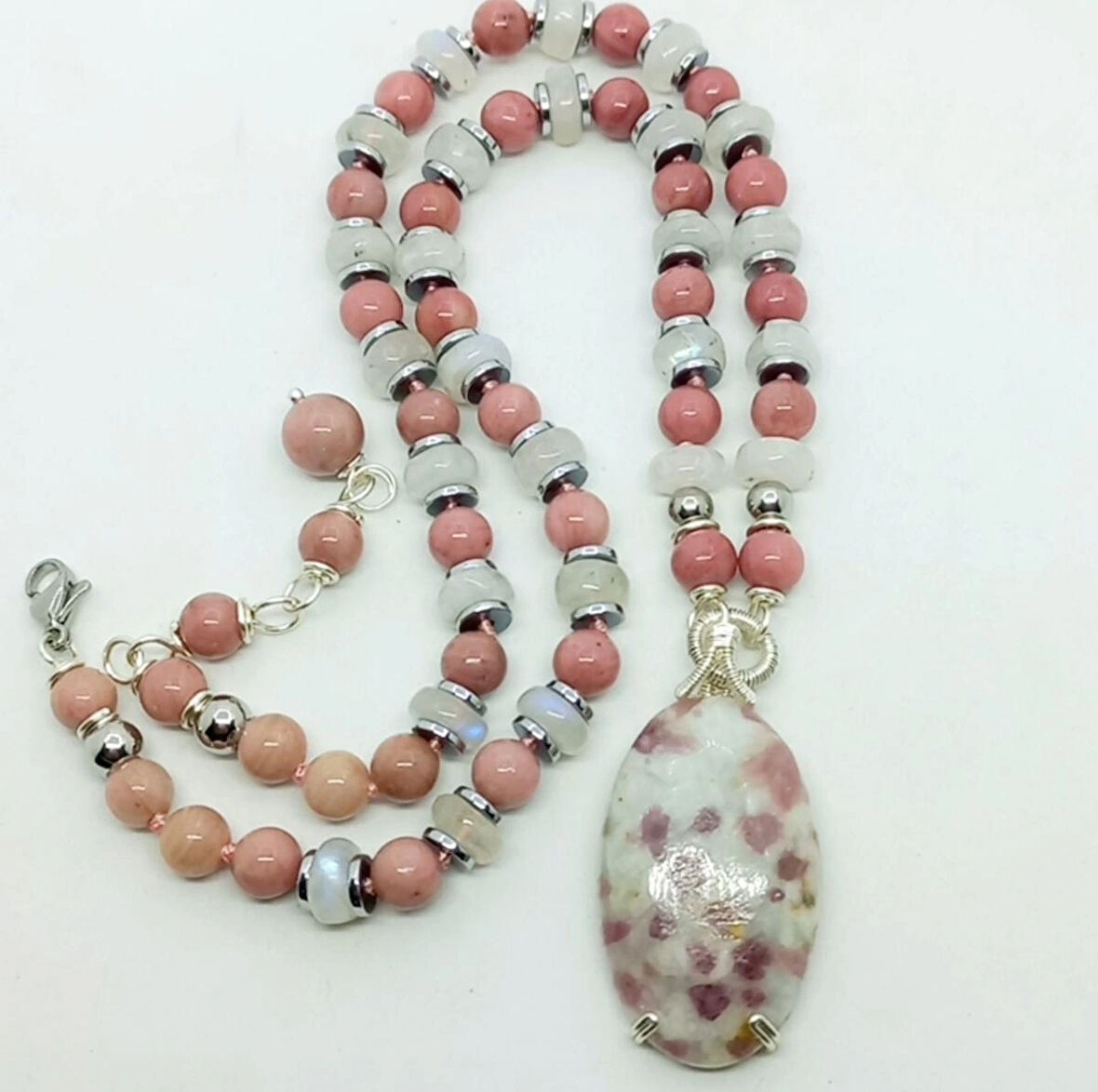 2434 Rubellite Rodonit Aytaşı el yapımı kolye