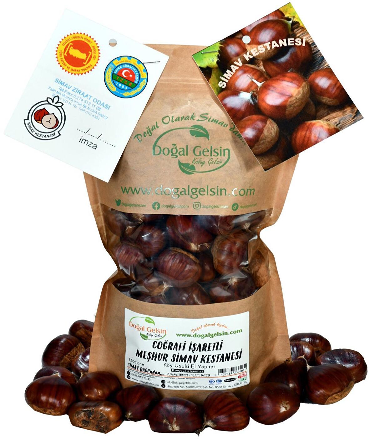 Doğal Gelsin Coğrafi İşaretli Meşhur Simav Kestanesi (Büyük Boy) - 1 Kg