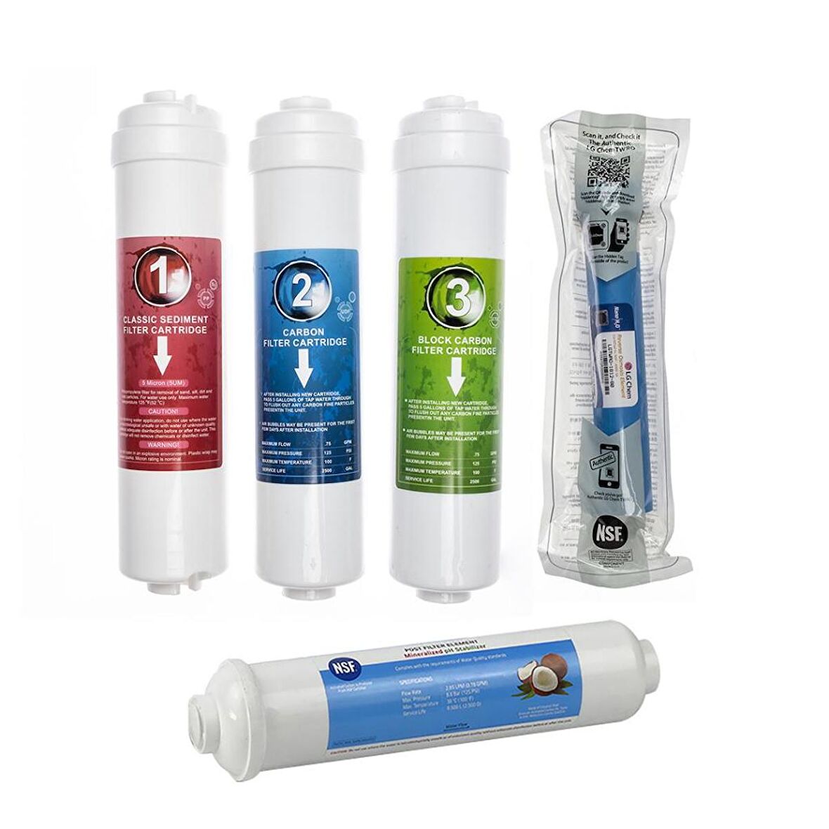 Sulook Kapalı Kasa Su Arıtma Cihazlarına Uyumlu 5'li Filtre Seti Lg Membranlı