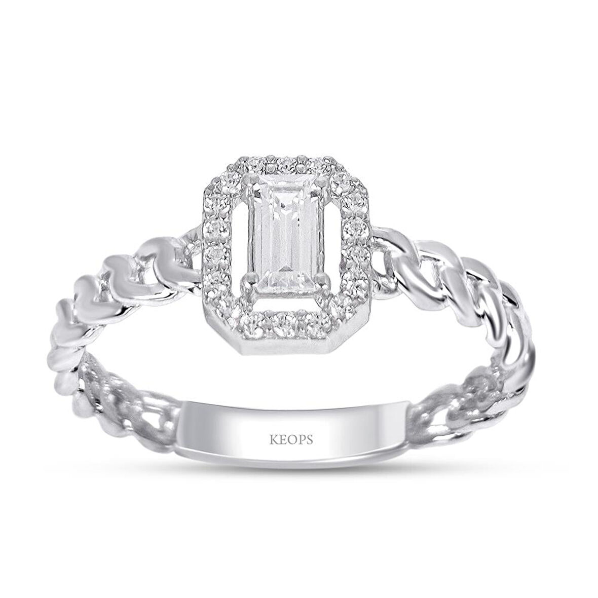 0.35 Karat Baget Pırlanta Tektaş  Yüzük