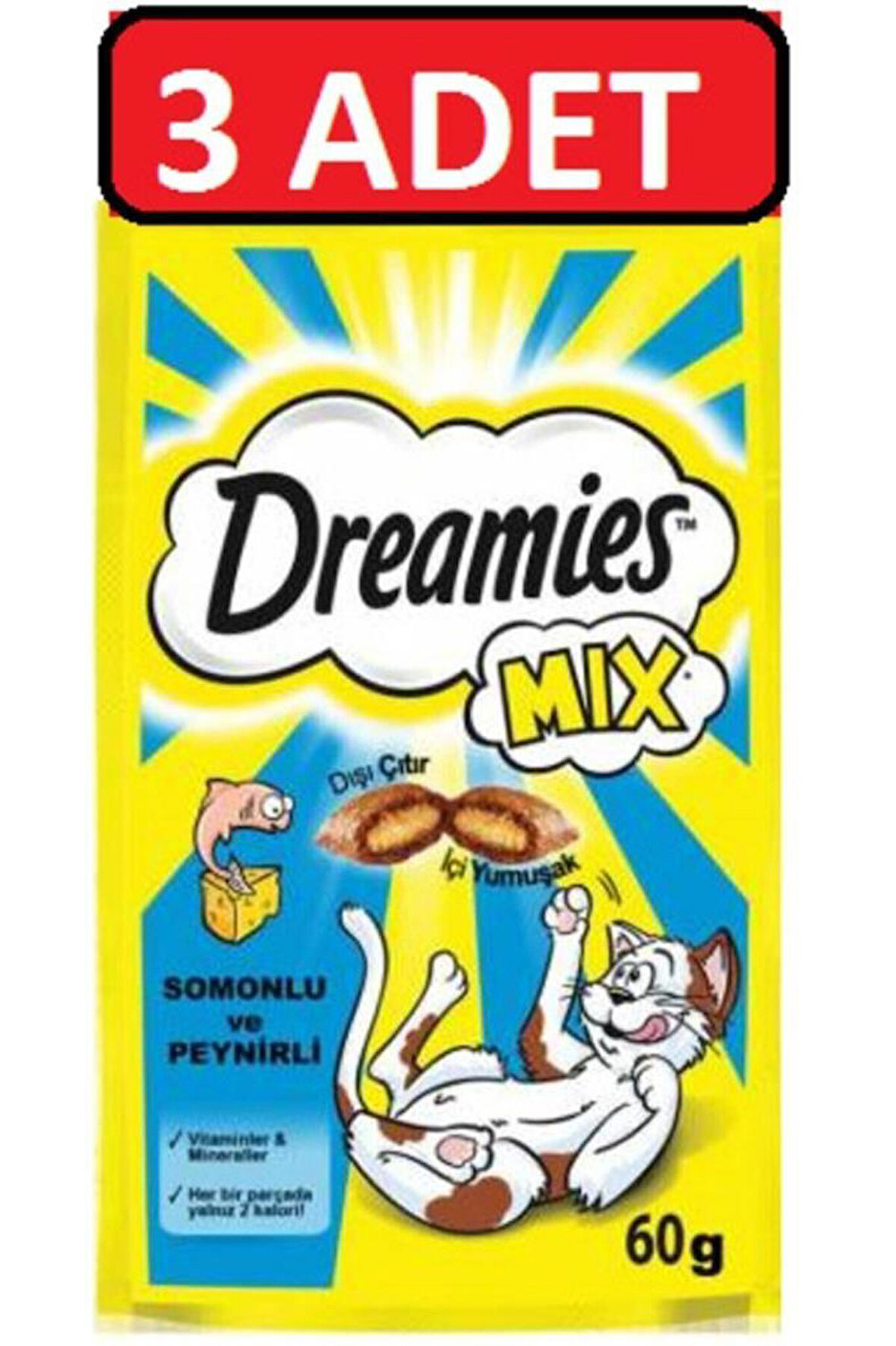 Dreamies Mix Somonlu Ve Peynirli Kedi Ödül Bisküvisi 60 G 6 Adet