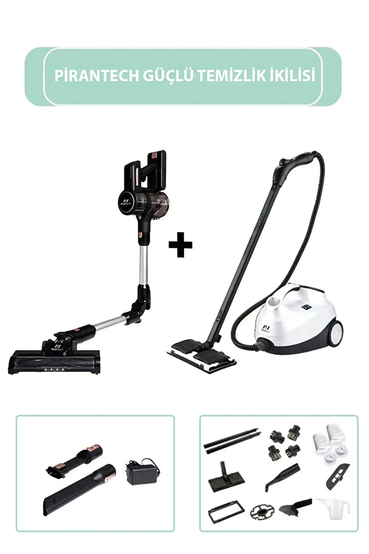 Es411 Yüksek Emiş Güçlü Dikey Şarjlı Süpürge / Cb-107C Çok Fonksiyonlu Buharlı Temizlik Makinesi