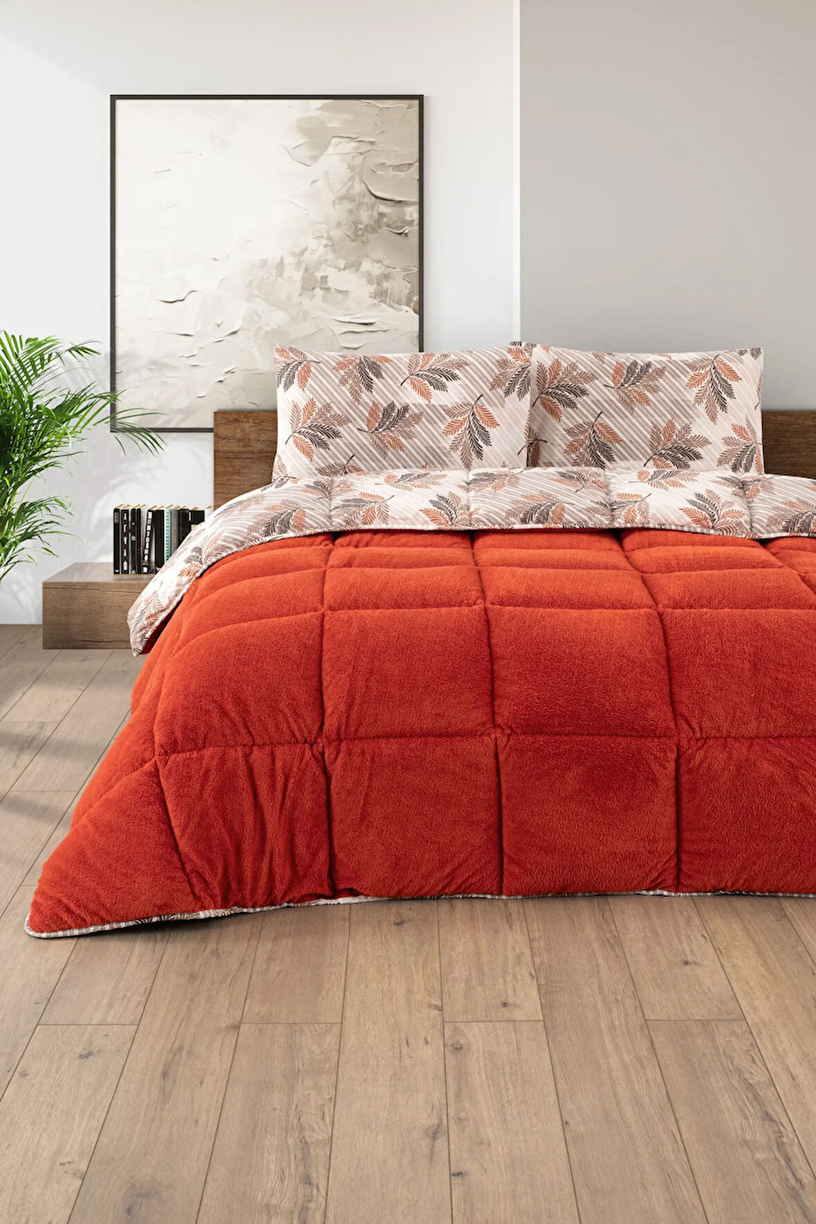 Battal Boy Lüx Wellsoft Yorgan Çift Taraflı Yastık Kılıflı 215x235 cm Yorgan + Yastık Kılıfı Set