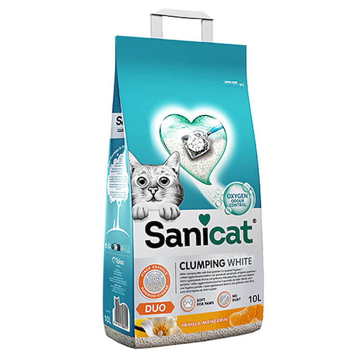 Sanicat Tozsuz Vanilyalı Mandalina Kokulu Doğal Kedi Kumu 2X10 Lt 