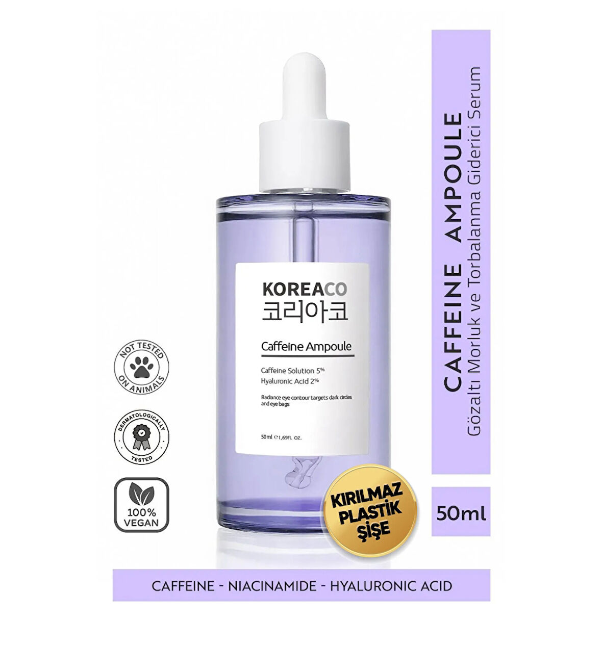 Caffeine Ampoule Gözaltı Torba & Koyu Halka Karşıtı