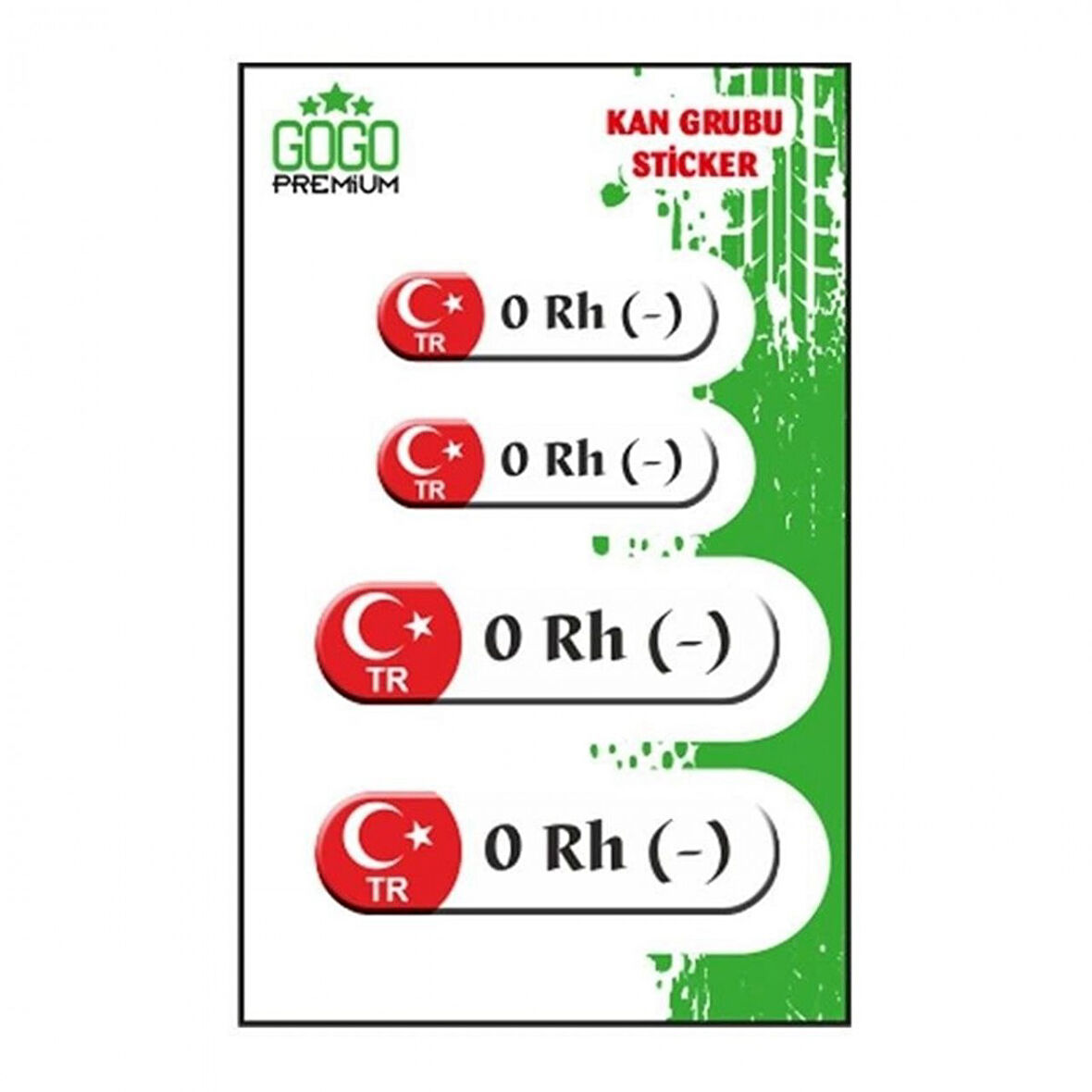 Gogo Kan Grubu Beyaz Dörtlü Damla Etiket Iıı 0 Rh(-)
