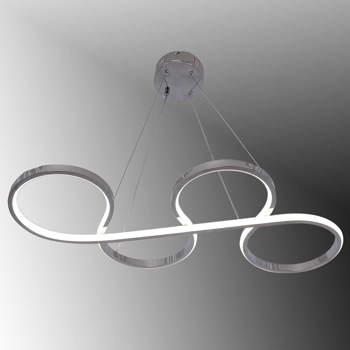 TT025-KR TT Aydınlatma Yılan Modeli Krom Kaplama Gün Işığı Led Avize