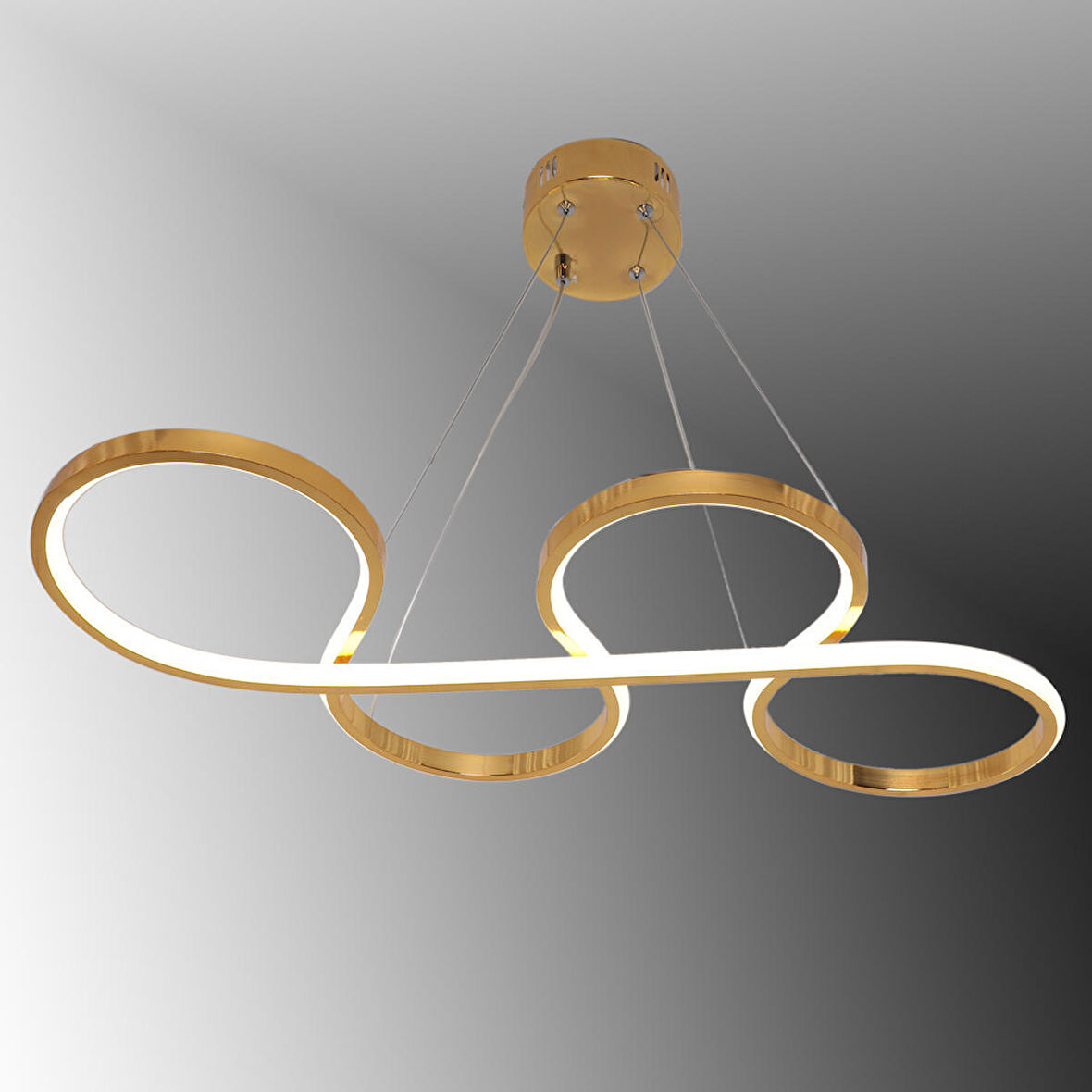 TT025-SR TT Aydınlatma Yılan Modeli Sarı Kaplama Sarı Işık Led Avize