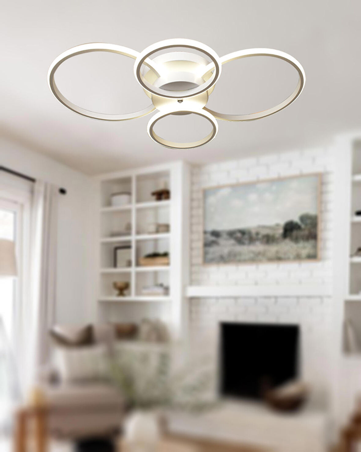 TT035-4-BY TT Aydınlatma Drone Modeli Mat Beyaz 4 lü ( Sarı Işık ) Led Avize