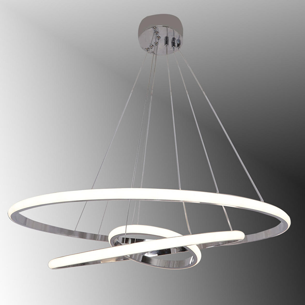 TT300-3 KR TT Aydınlatma Halka 3 lü Krom Kaplama ( Gün Işığı ) Led Avize