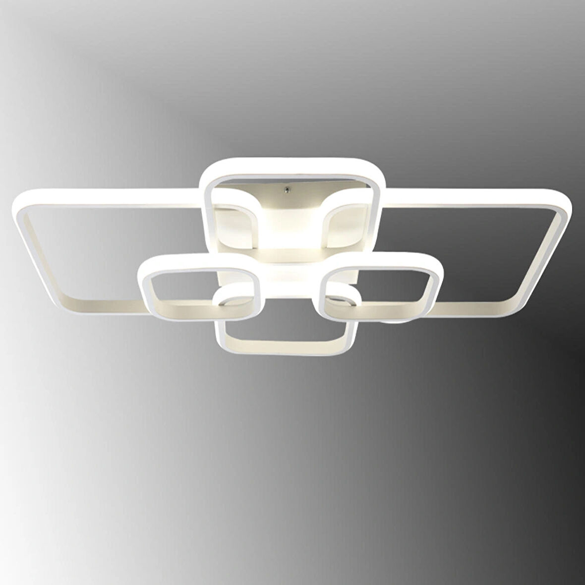 TT500-6-BY TT Aydınlatma ( 3 Renk Işık Modüllü ) Mat Beyaz Plofonyer 6 lı Led Avize