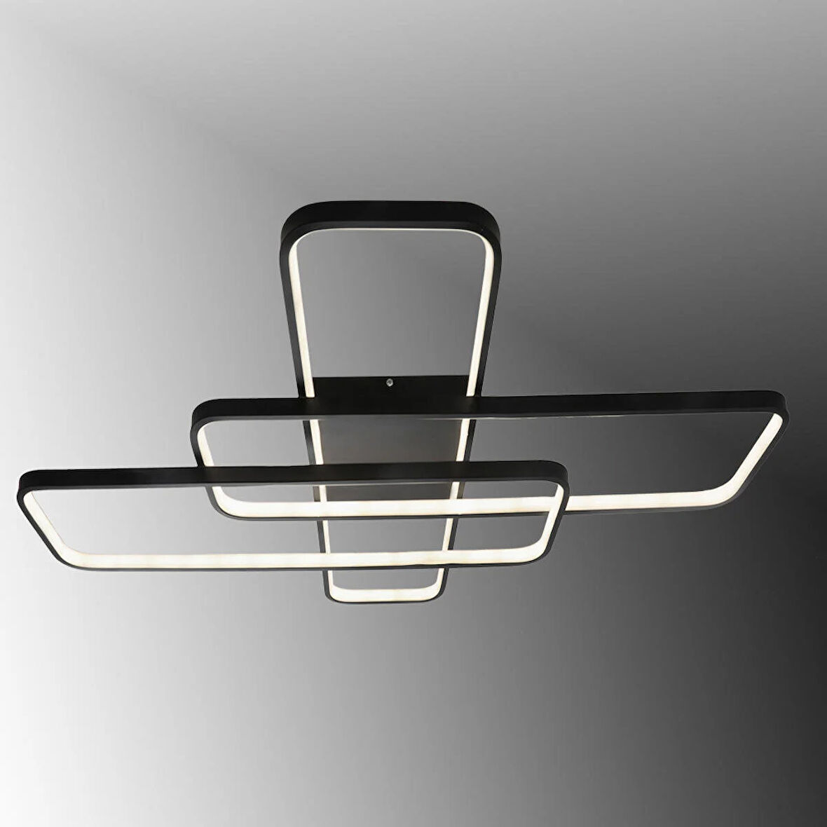 TT040-SY TT Aydınlatma Mat Siyah Plofonyer ( Sarı Işık ) Led Avize