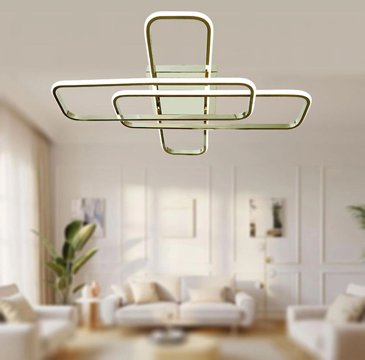 TT324-FSR TT Aydınlatma 57 x 17 Profil Fransız Sarı Kaplama ( GÜN IŞIĞI ) Plafonyer Led Avize