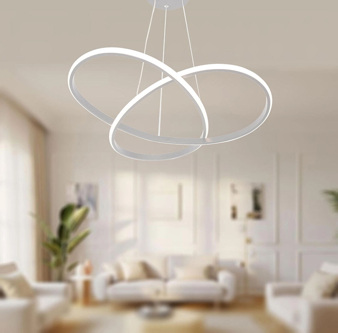 TT310-BY TT Aydınlatma Trio Modeli ( SARI IŞIK ) Mat Beyaz Led Avize
