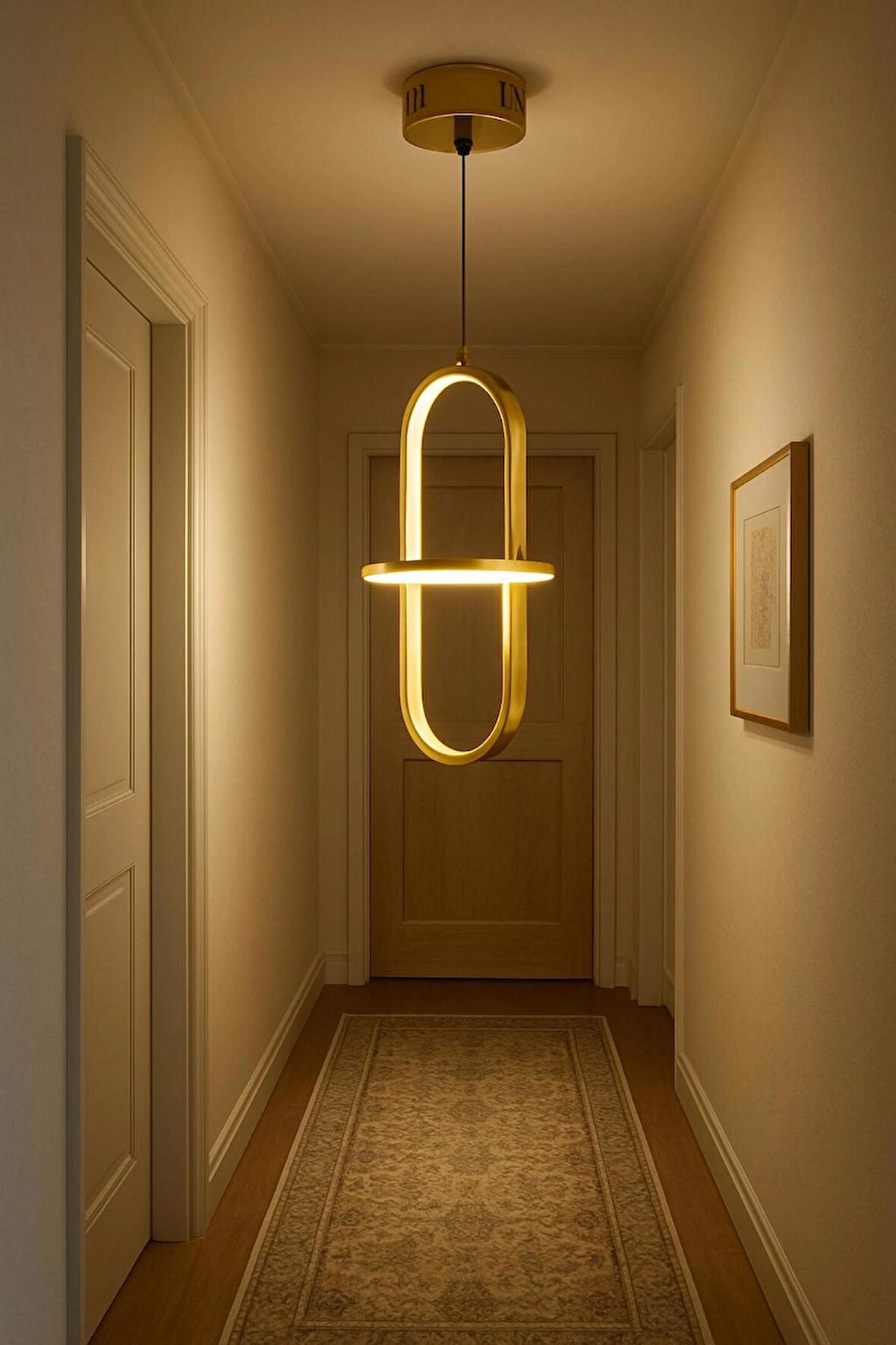 TT006-1-SR-GNR TT Aydınlatma GÜN IŞIĞI LED  Minyon Modeli Tekli Sarı Kaplama Led Avize