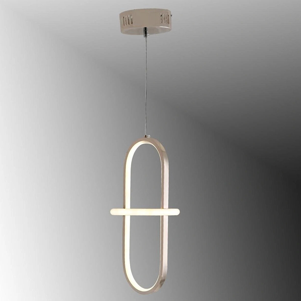 TT006-1-FSR-3RN TT Aydınlatma 3 RENK IŞIK LED Minyon Modeli Tekli  Fransız Sarı Kaplama Led Avize