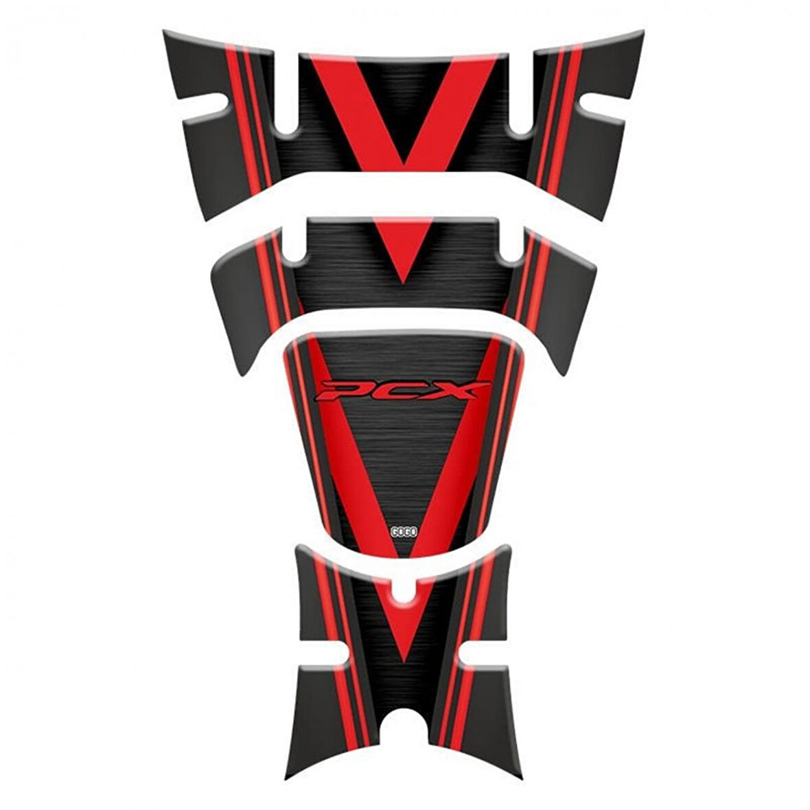 Gogo Tank Pad 001 Siyah-kırmızı 4 Parça Honda Pcx 125 2018-2020