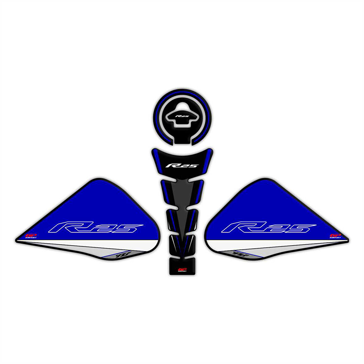 Gp Kompozit Tank Pad Seti Mavi Yamaha R25 2015-2018