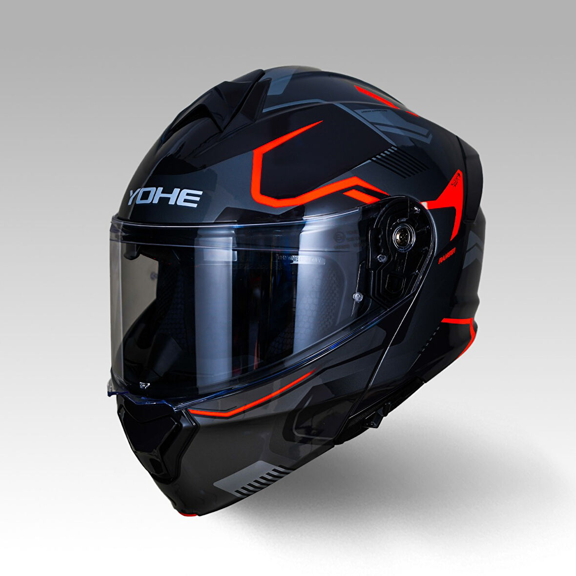 YOHE 935SV ÇENE AÇILIR KASK SİYAH GRİ TURUNCU MEDIUM