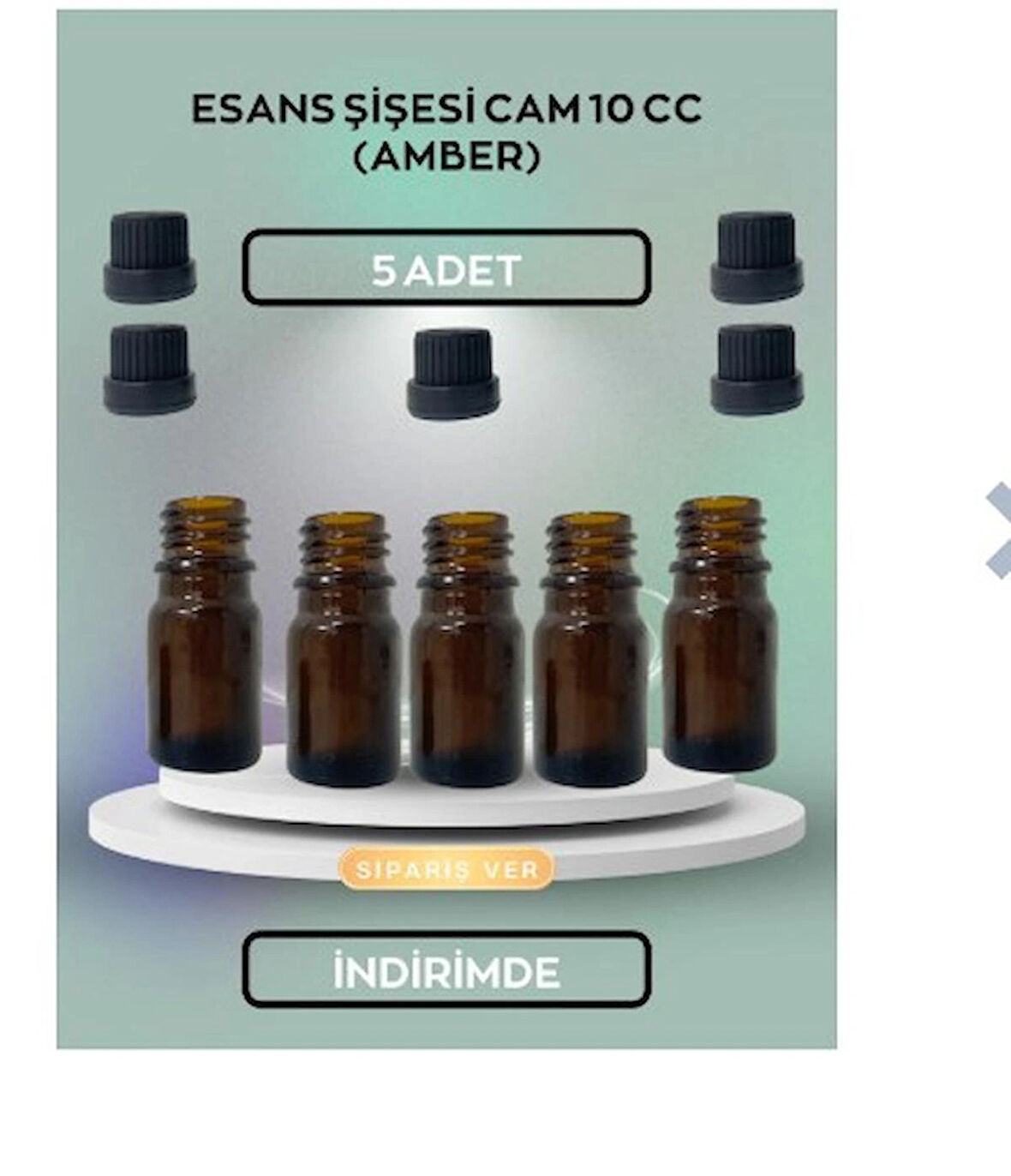 5 ADET ESANS ŞİŞESİ CAM 10 CC (AMBER)