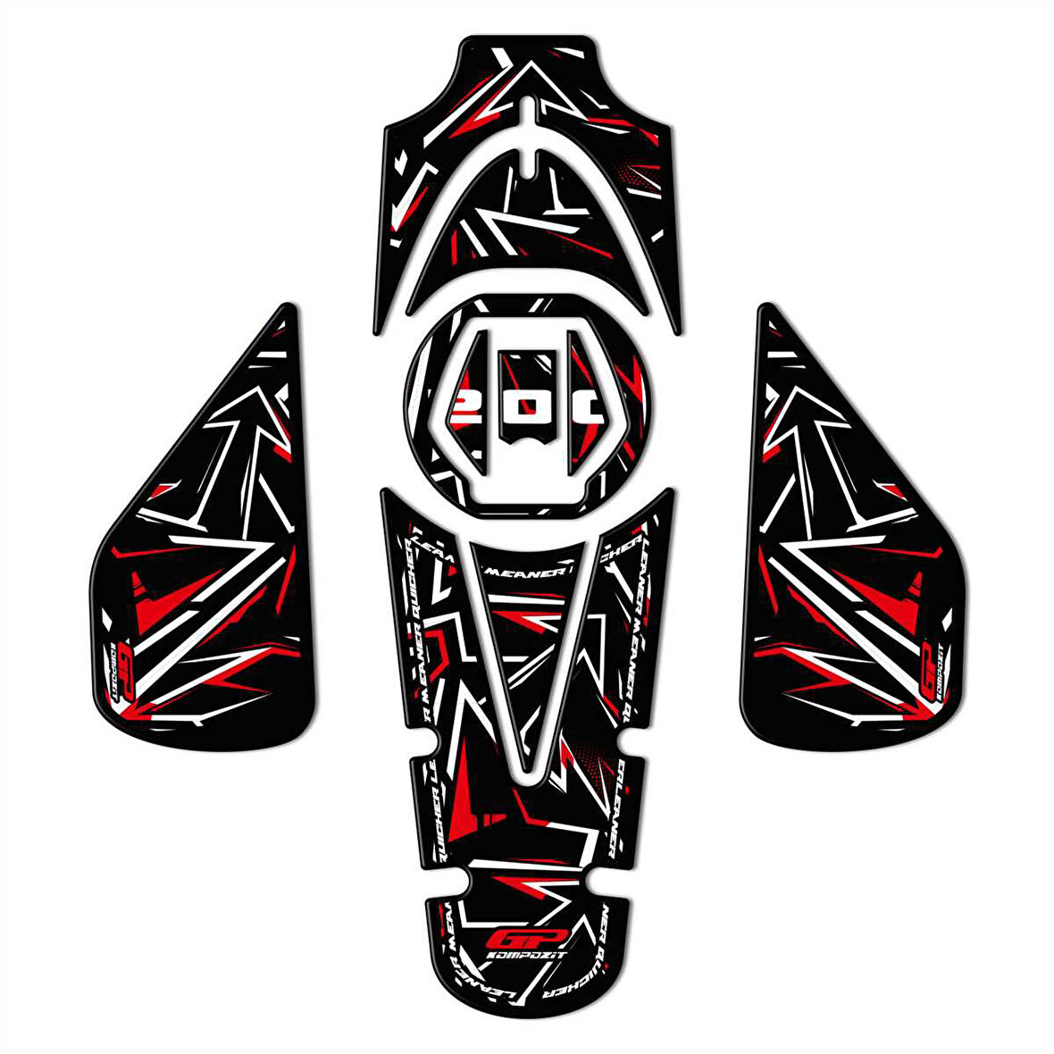 Gp Kompozit Tank Pad Set Kırmızı Bajaj Pulsar Ns 200 2011-2024
