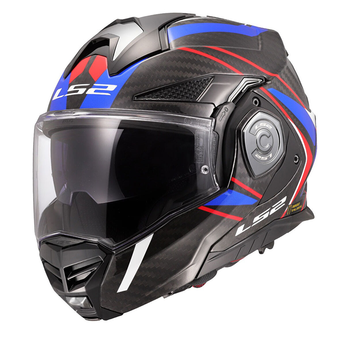 Ls2 Advant X Karbon Future 2 Beyaz Mavi Çene Açılır Kask MEDIUM
