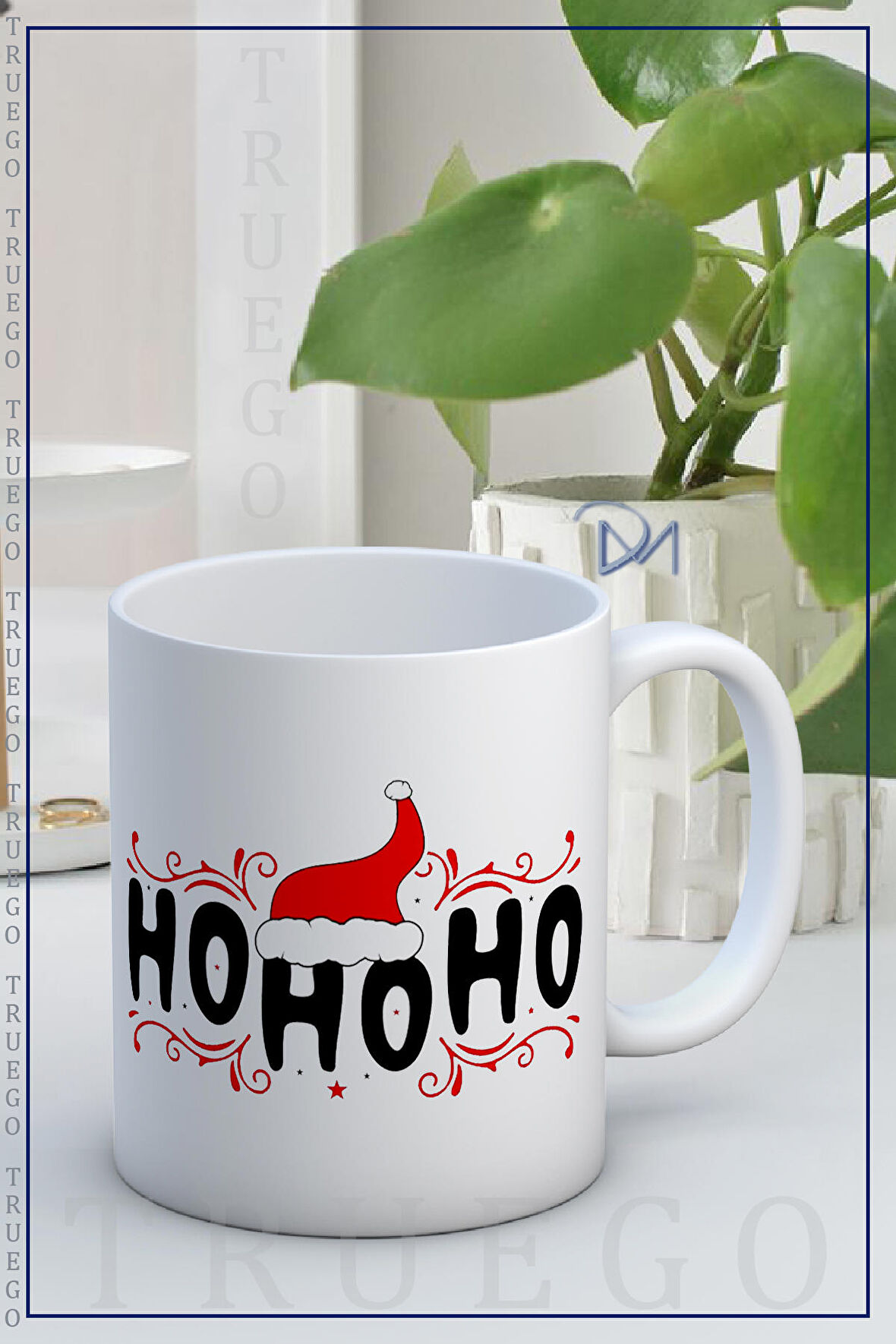 Yılbaşı Baskılı Kupa Bardak Seramik Mug - Ho Ho Ho