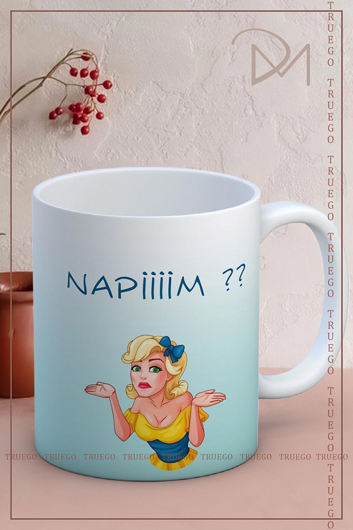 Baskılı Kupa Bardak Seramik Mug - Napiiiim??