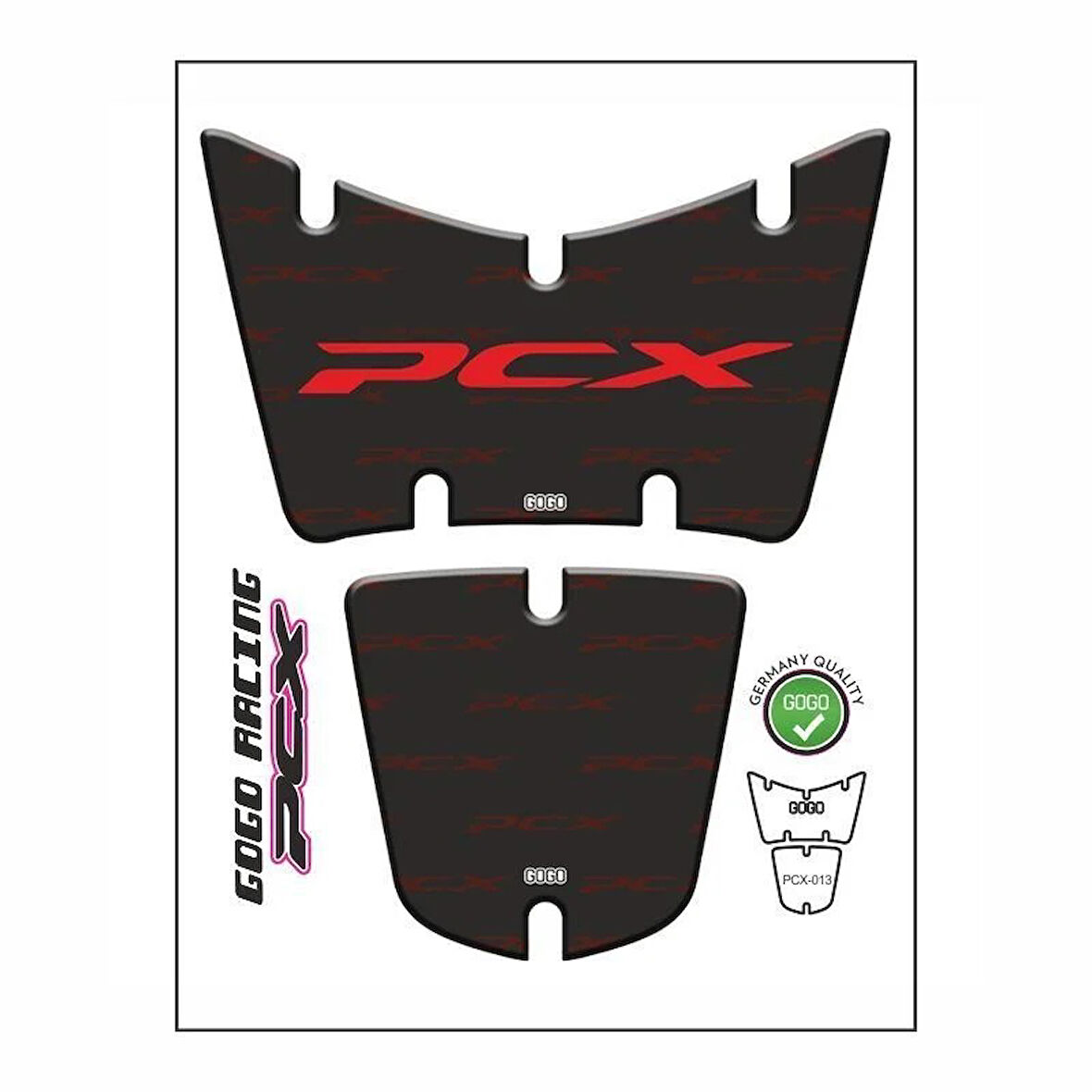 Gogo Tank Pad 013 2 Parça Siyah-kırmızı Pcx 125 150 2014-2017