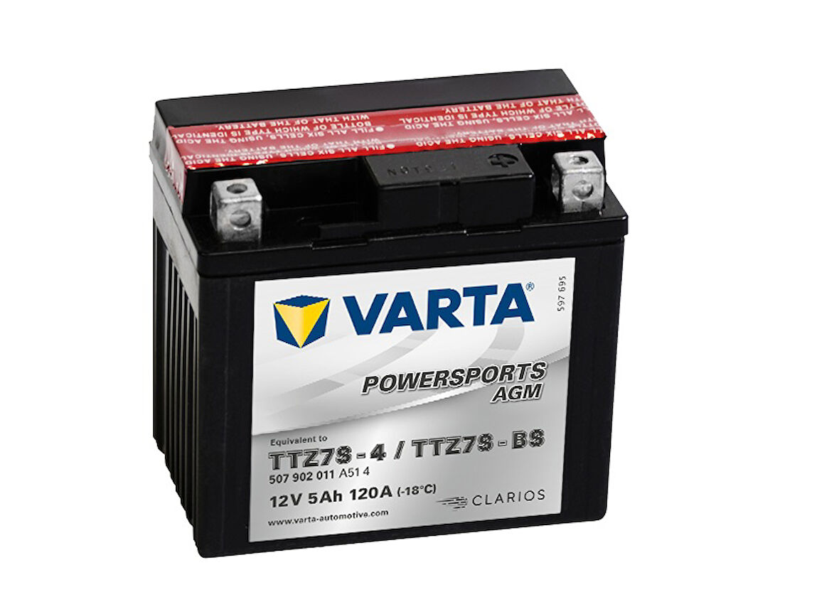 Varta Akü Ttz7s-bs 12v5ah Honda Cbr125 Pcx125 Cb600f Cbr1000rr Kawasakı Klx450r Zx10r Ktm Exc Exf250