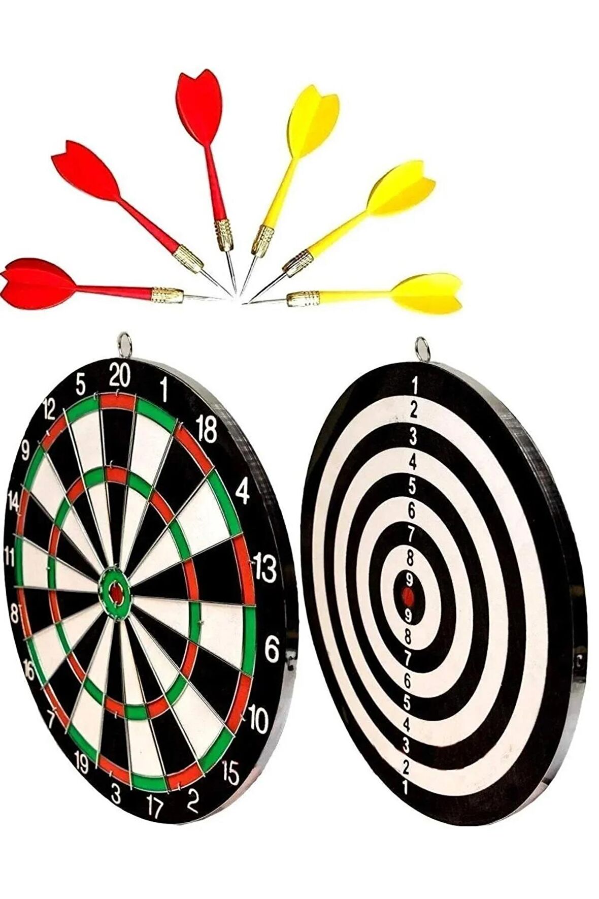 Dart Tahtası Seti 15 İnç Büyük Orta Boy Çift Taraflı Dart Tahtası Oyun Seti